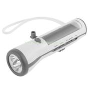 Crank dynamo solar flashlight radio with LED light images