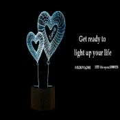 Romantic LOVE Heart acrylic 3D LED Night Light images