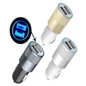 Small moq mobile phone car charger with LED Light for phone images