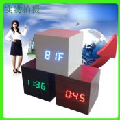 Square of the digital electronic led clock wooden images