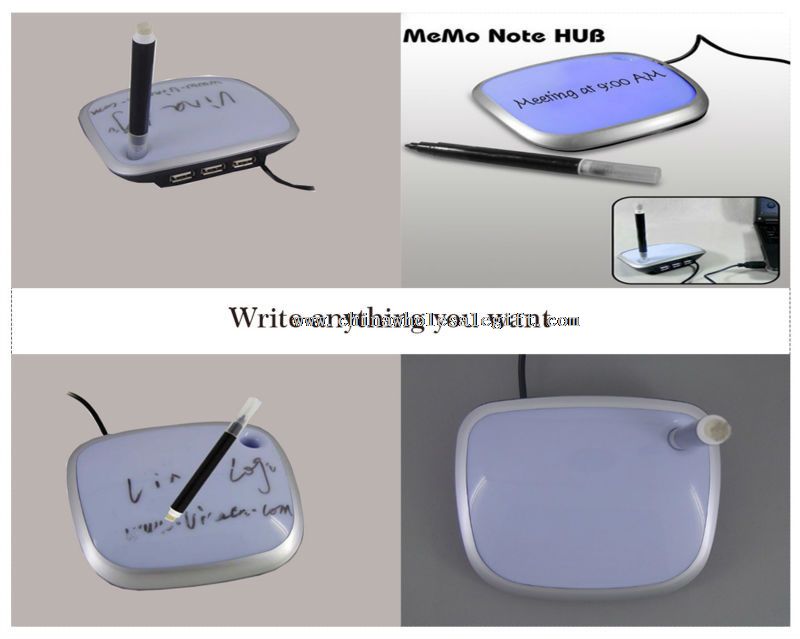 Memo Pad og Stylus med 4 Port USB HUB