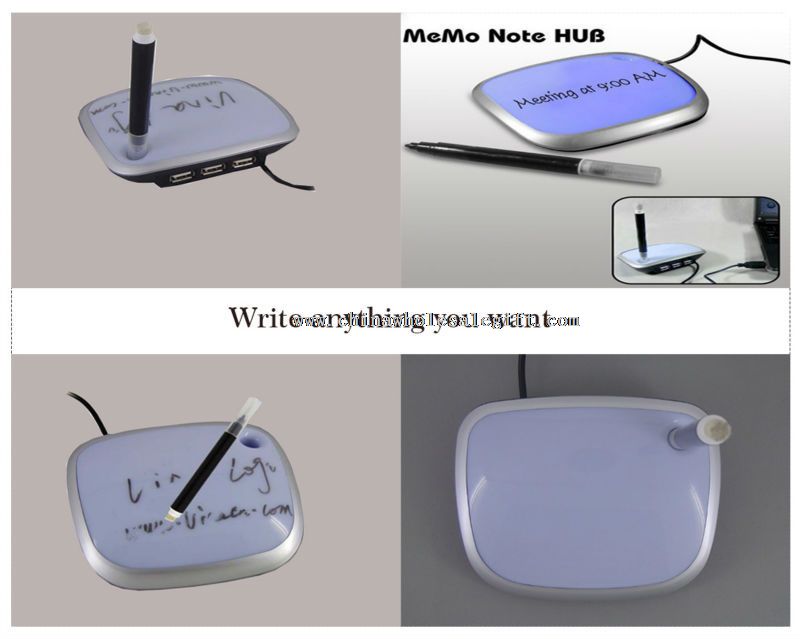 Bloc de notas y lápiz óptico con HUB USB de 4 puertos