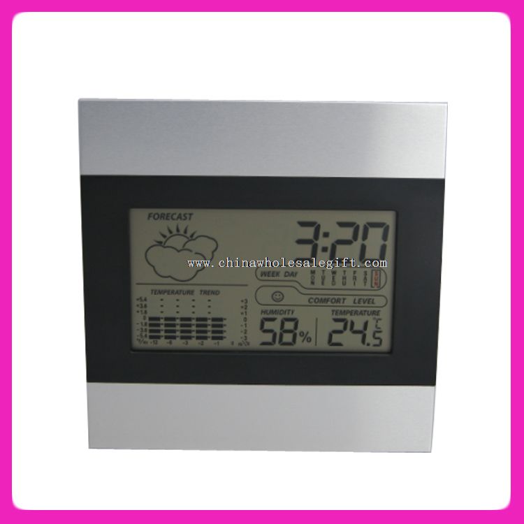 Metal cheap price multifunctional weather station clock