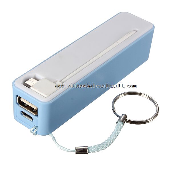 Mini 2600mah best power bank with build in cable portable