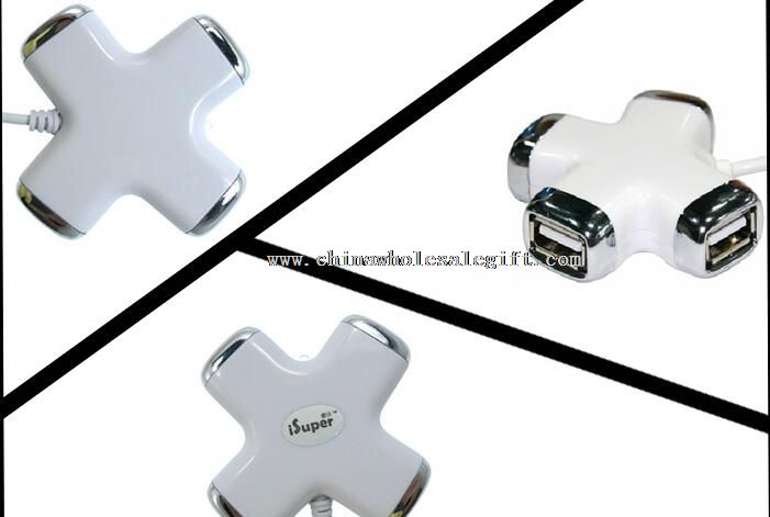 Mini akse USB-Hub med 4 porte