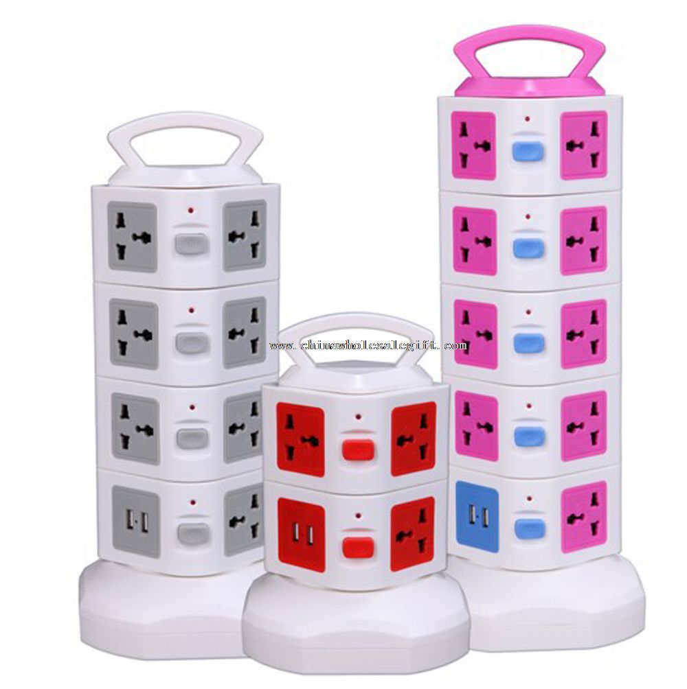 Torre de Plug multi com tomada de extensão USB