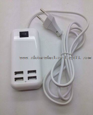 Multiple four USB power strip extension charger switch socket