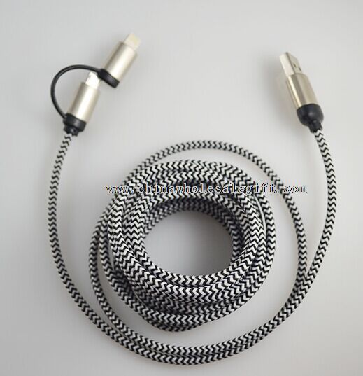 Nylon Braided round Micro USB Data Charge Cable