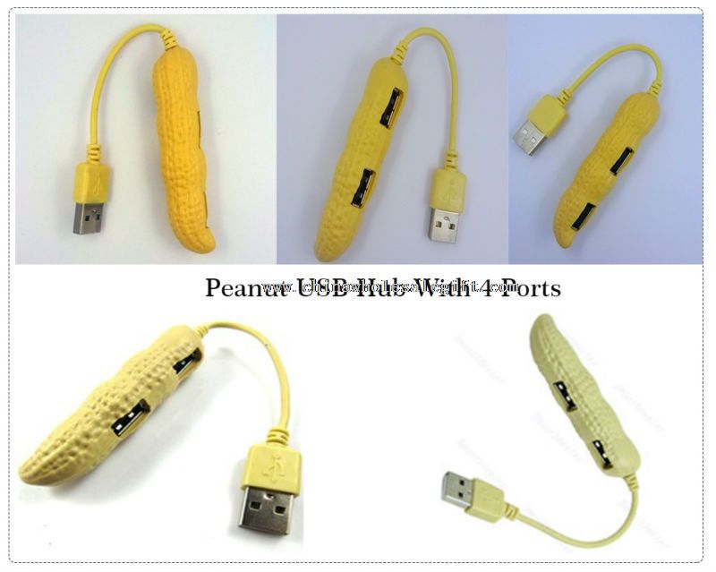 Peanut Shape USB Hub With 4 Ports