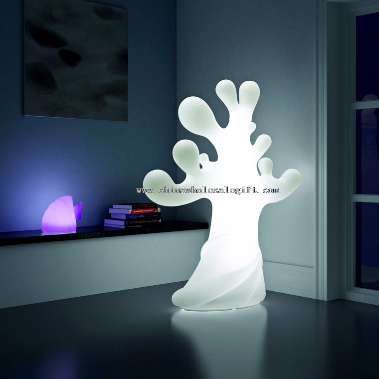 Træ formede LED gulvlampe med fjernbetjening til dekoration