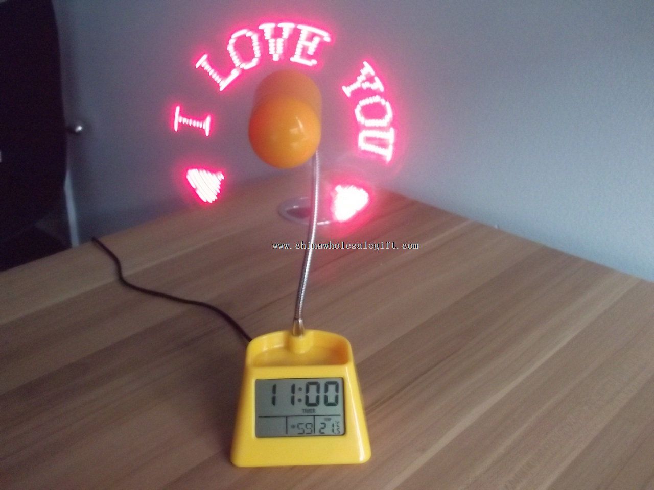 USB Fan with text CLOCK