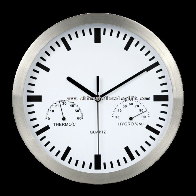 Reloj de pared con termómetro