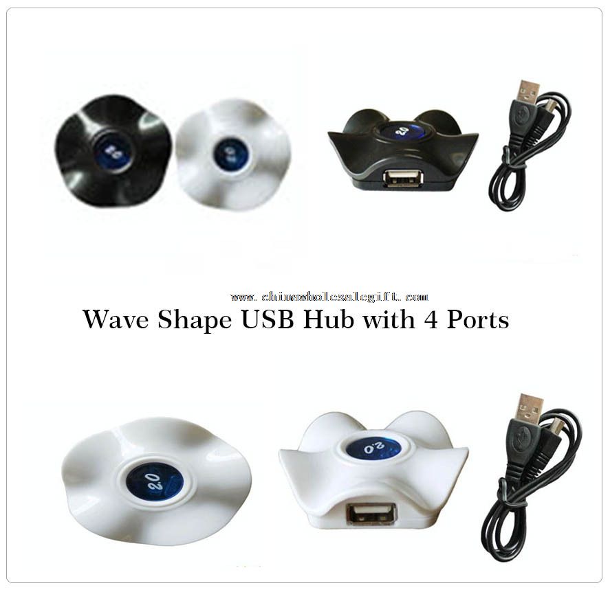 Wave Shape USB Hub with 4 port