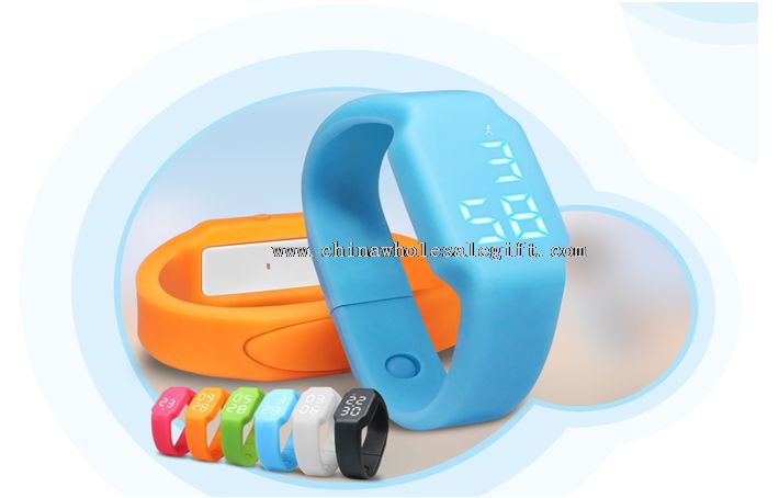 electronic bracelet 3d pedometer watch with LED light