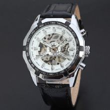 transparent automatic watch with leather band images