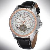 glass mechanical watch simple classic leather images