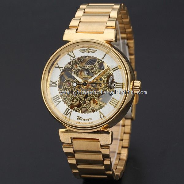 reloj de oro de acero inoxidable