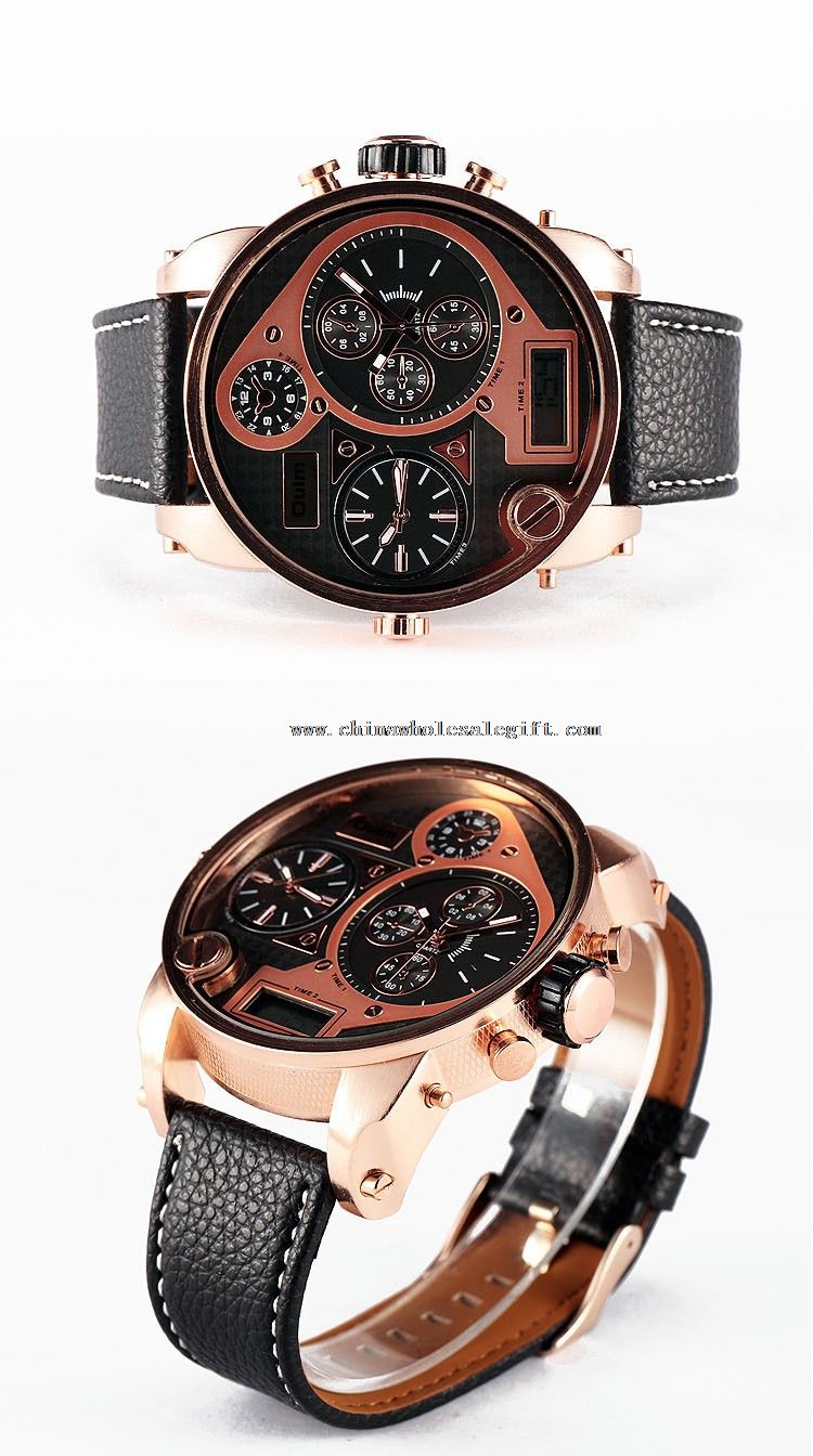 3 Time Casual Leather Watch