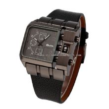 Men Wristwatch Wide Dial Leather Strap Quartz Watch images