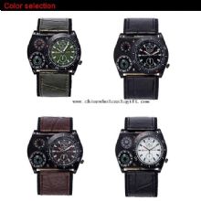 Military Leather Sports Compass Thermometer Watch images