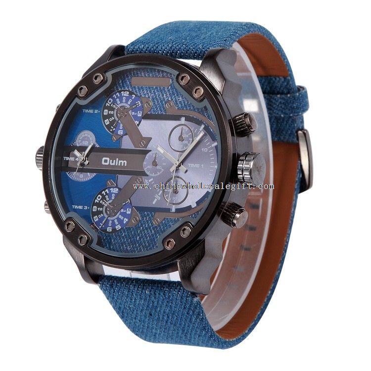 Men Dual Time Zone Large Dial Sports Watches