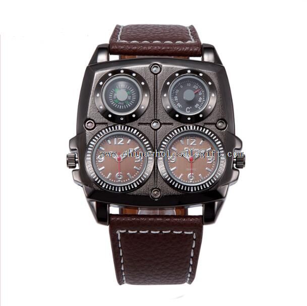 Military Army Dual Time Quartz Large Dial Wrist Watch