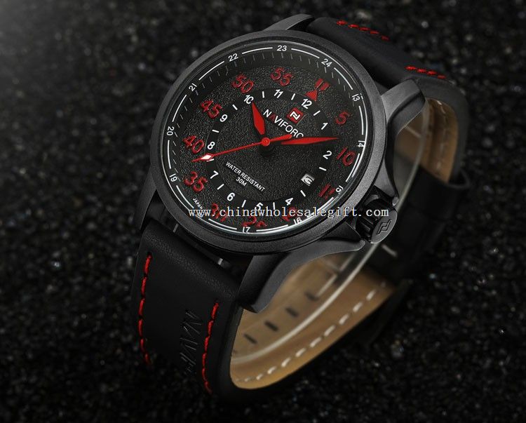 Waterproof Quartz Date Clock Man Leather Army Military Wristwatch