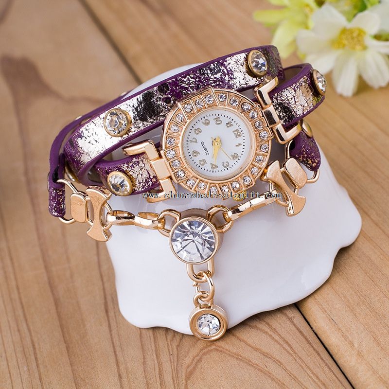 chain rhinestone bright strap bracelet watch