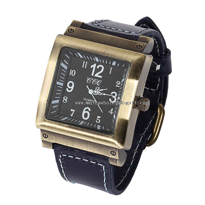 Classic Men Square Dial Quartz Leather watches