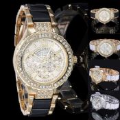 Stainless Steel Full Scratch Free Crystal Case Women fashion watch images
