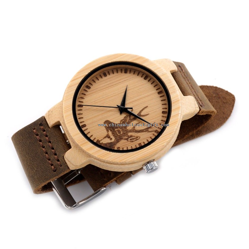 Natural Africa flat wooden watch