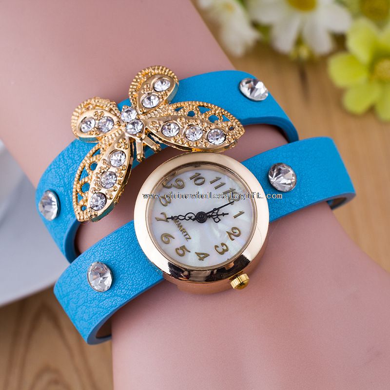 Skeleton Butterfly geneva flower wrist watch