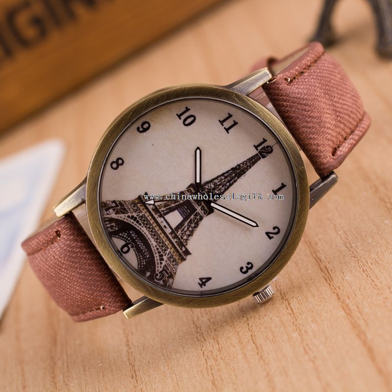 bronze antique watch with Eiffel Tower