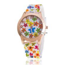 Rose Flower Print Silicone Watches images