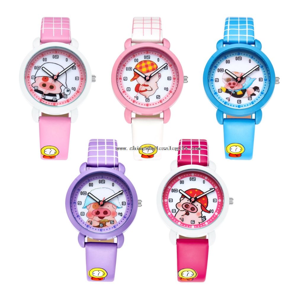 girl boy kids leather strap dress watches