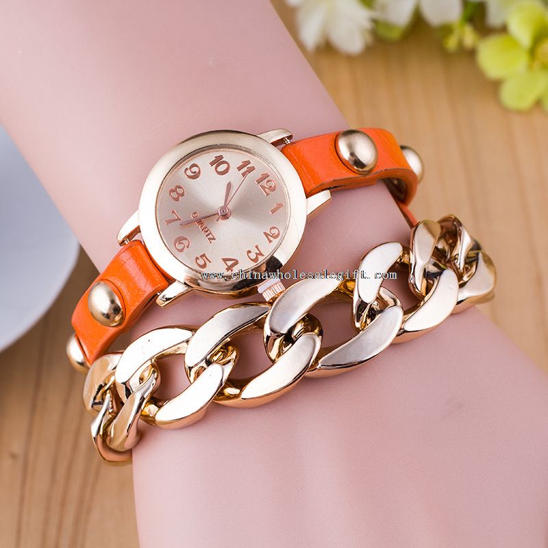 leather strap bracelet watch