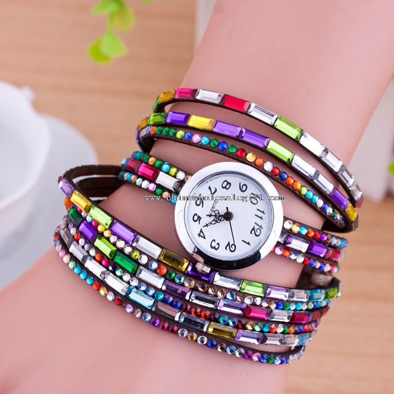 rhinestone band bracelet wrist watch