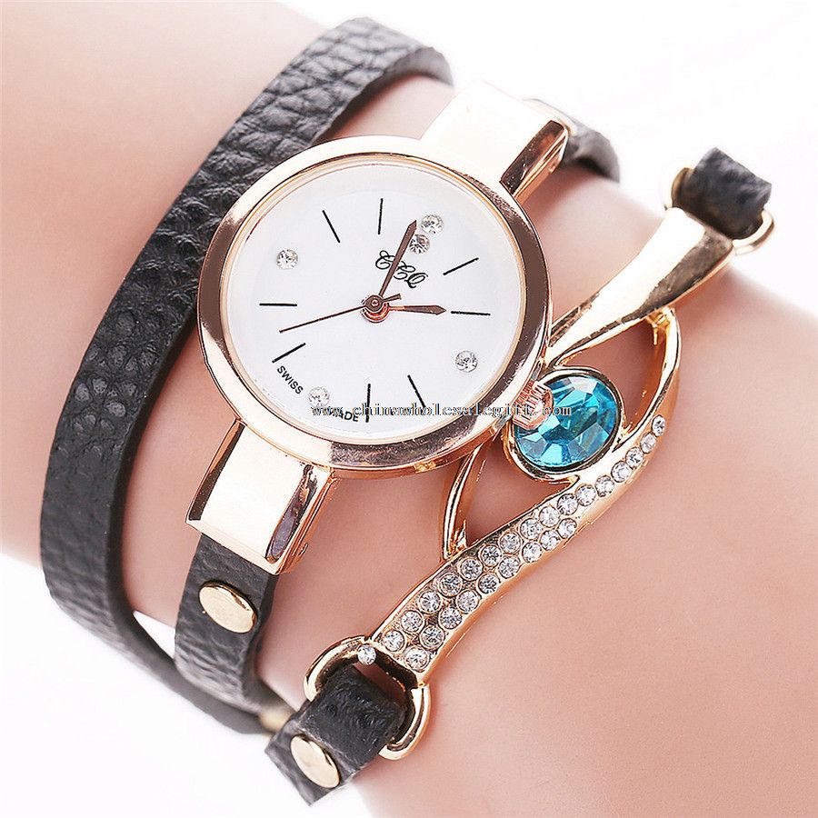 relógio de diamantes de bracelete de cristal