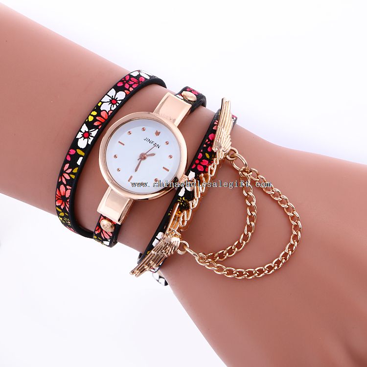 leather printed watch