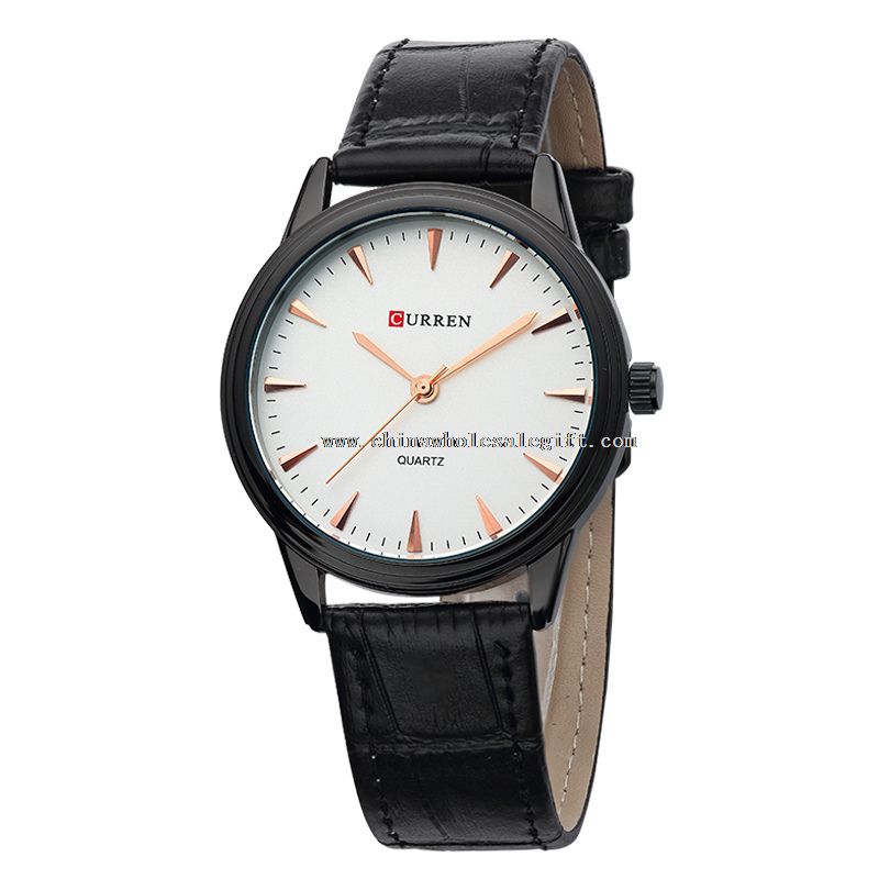 Leather Strap Japon mouvement Mens analogique montres