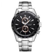 Waterproof Mens Round Dial Stainless Steel Watch images