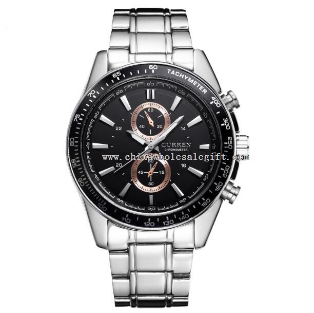 Imperméable à l’eau ronde Mens cadran acier inoxydable Watch