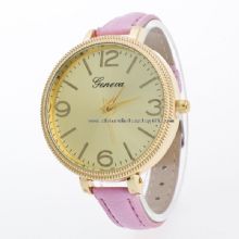 Leather Strap Big Dial Thin Band Women Watches images