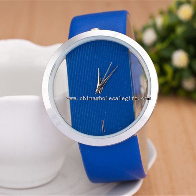 Reloj de pulsera de cuarzo analógico de cuero