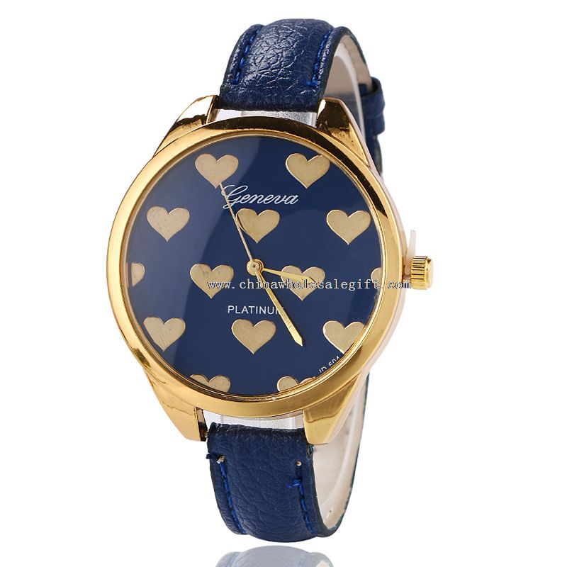 Leather Band Heart Quartz Wrist Watch