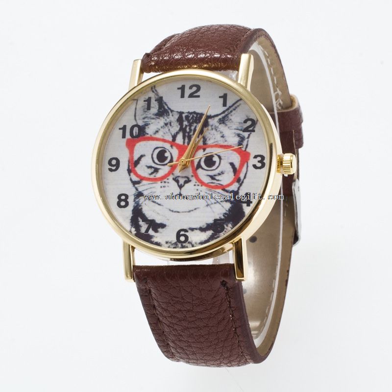 Kožený pásek Unisex Quartz hodinky