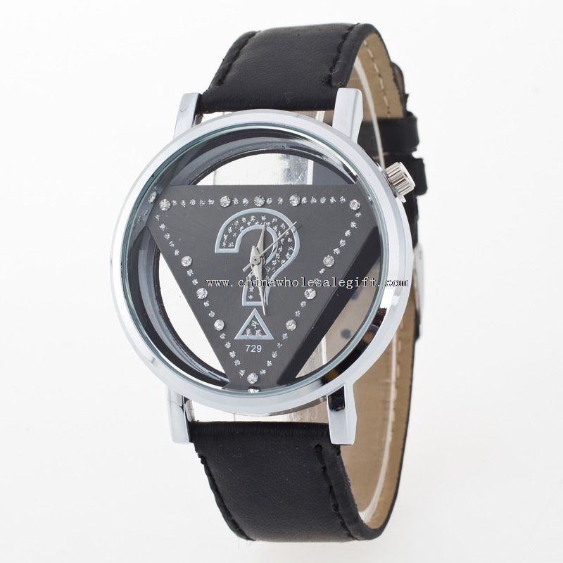 Relógios de quartzo analógico couro cinta pulso