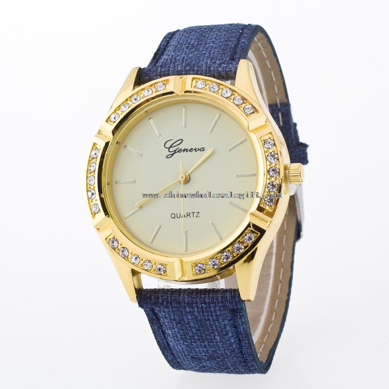 Cuir luxe bracelet poignet bande analogique Quartz Wrist Watch