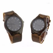 Bamboo Wooden Genuine Leather Watches images