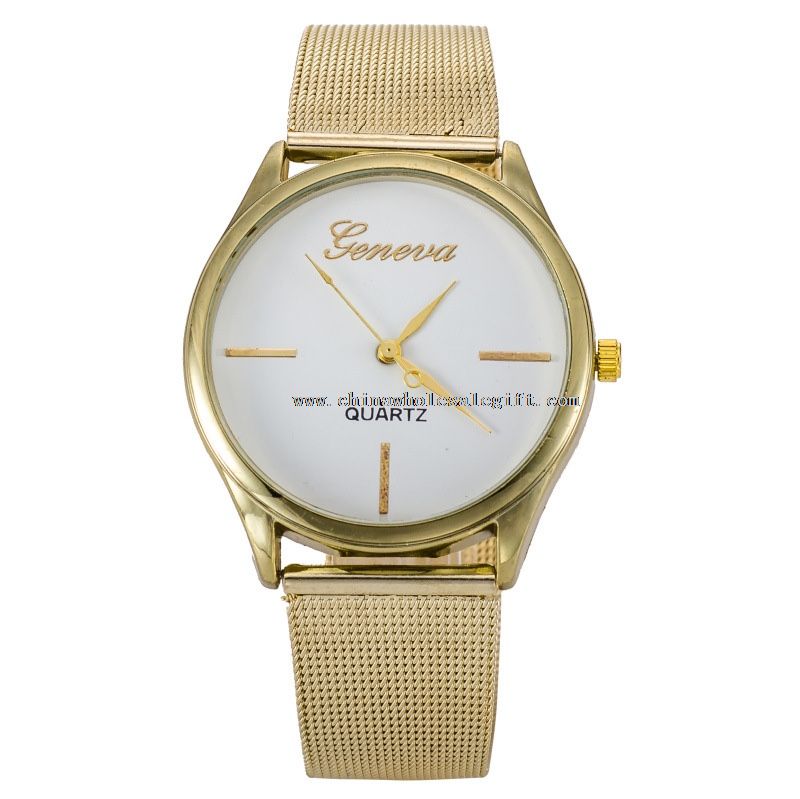 Maille en acier femmes robe montres
